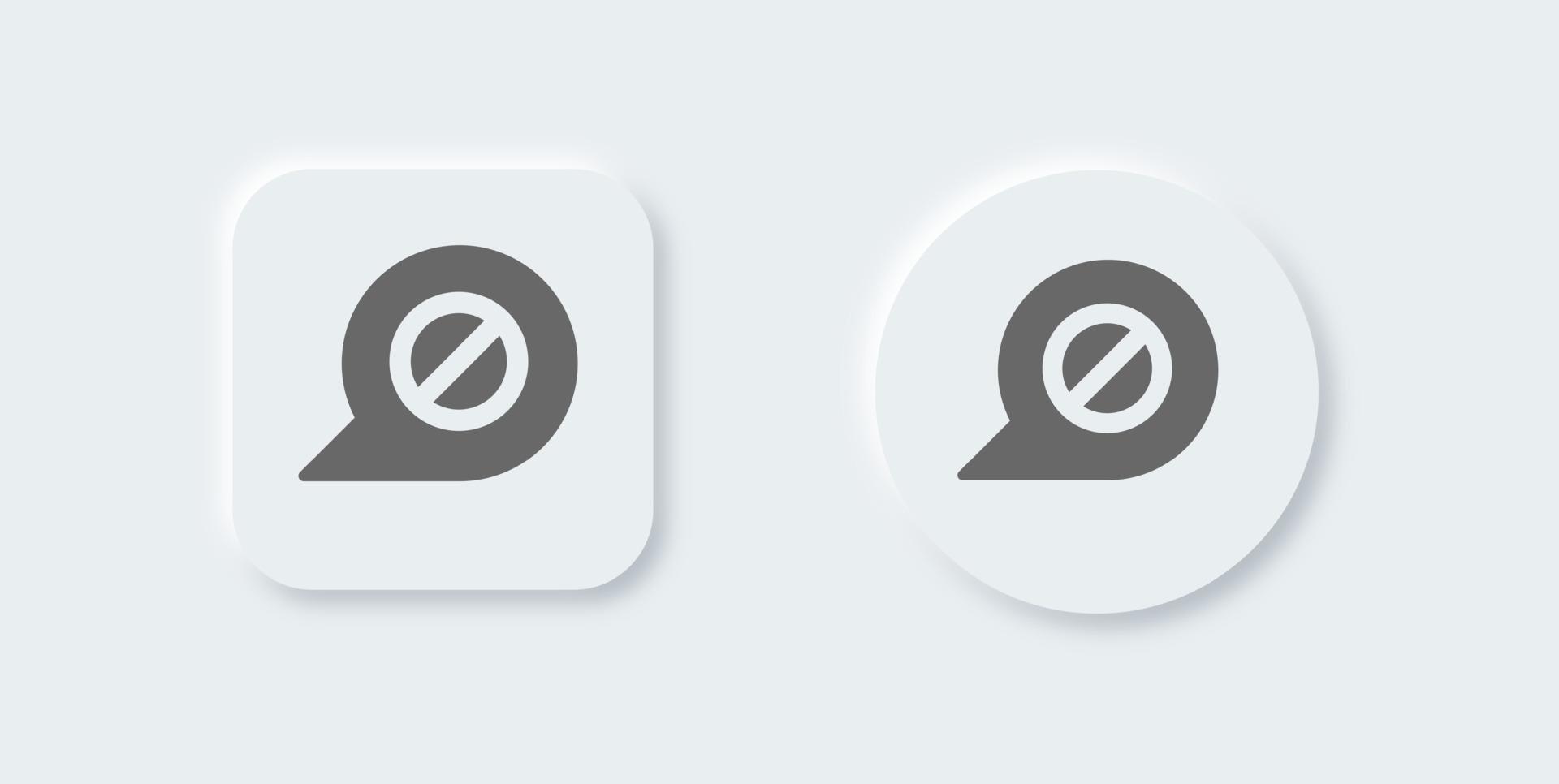 bloquear icono sólido de chat en estilo de diseño neomórfico. Ilustración de vector de signos de mensaje.
