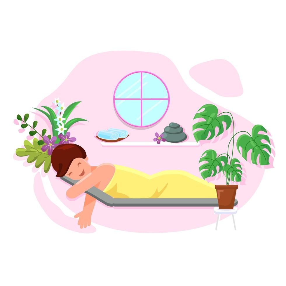 Massage room. Healing procedures. Relaxation. Day off. Rejuvenating procedures Recovery Health vector