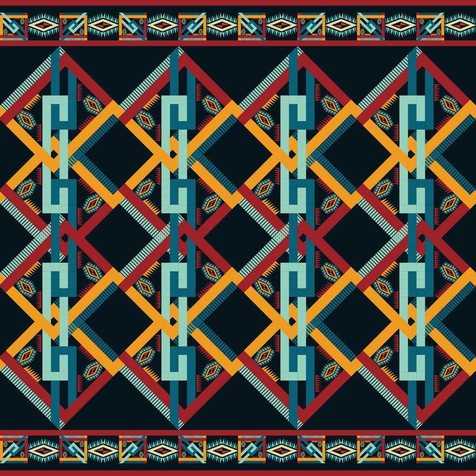 Abstract geometric ethnic native aztec pattern seamless oriental traditional Graphic design for fabric, curtain, background, carpet, wallpaper, clothing, wrapping, batik, textile Vector illustration
