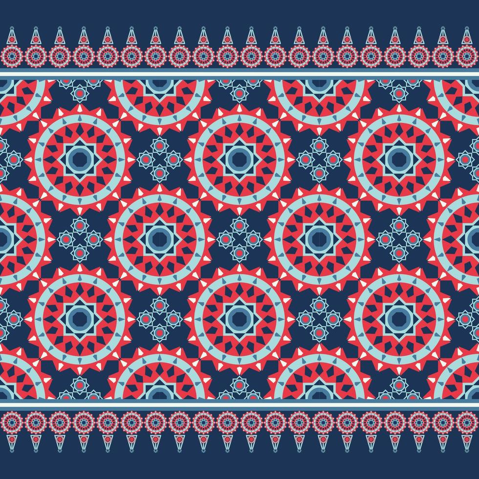 Geometric ethnic native aztec mandalas pattern seamless oriental traditional Design for fabric, curtain, background, carpet, wallpaper, clothing, wrapping, batik, textile vector