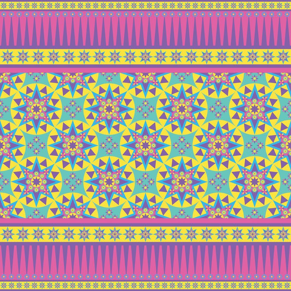 Geometric ethnic native floral pattern seamless oriental traditional Design for fabric, curtain, background, carpet, wallpaper, clothing, wrapping, batik, textile vector