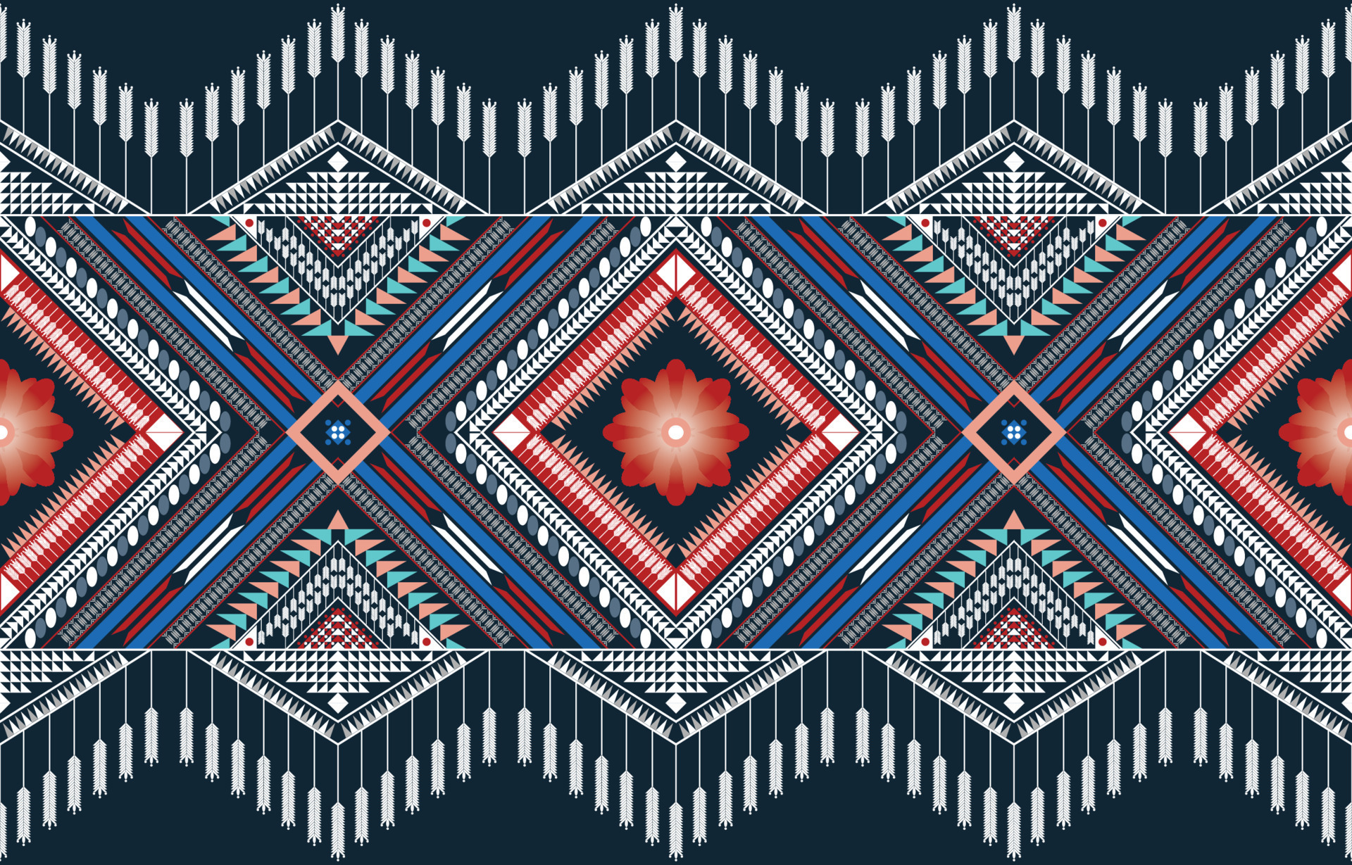 Ethnic tribal vector background with decorative folk elements. Aztec