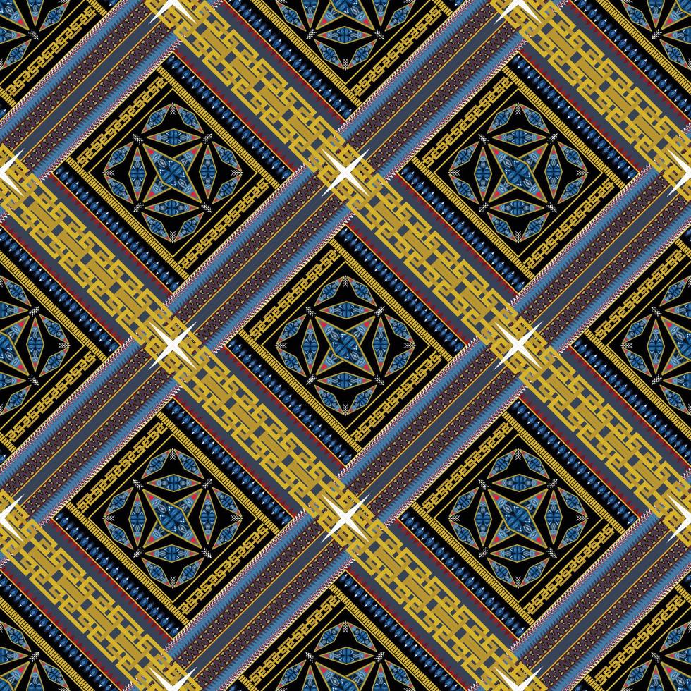 Abstract geometric ethnic native aztec pattern seamless oriental traditional Elegant design for fabric, curtain, background, carpet, wallpaper, clothing, wrapping, batik, textile Vector illustration