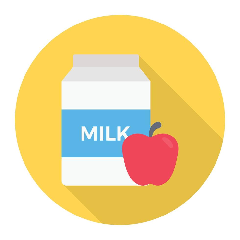 ilustración de vector de manzana de leche en un fondo. símbolos de calidad premium. iconos vectoriales para concepto y diseño gráfico.
