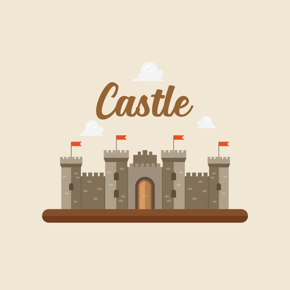 Castle in flat style design vector