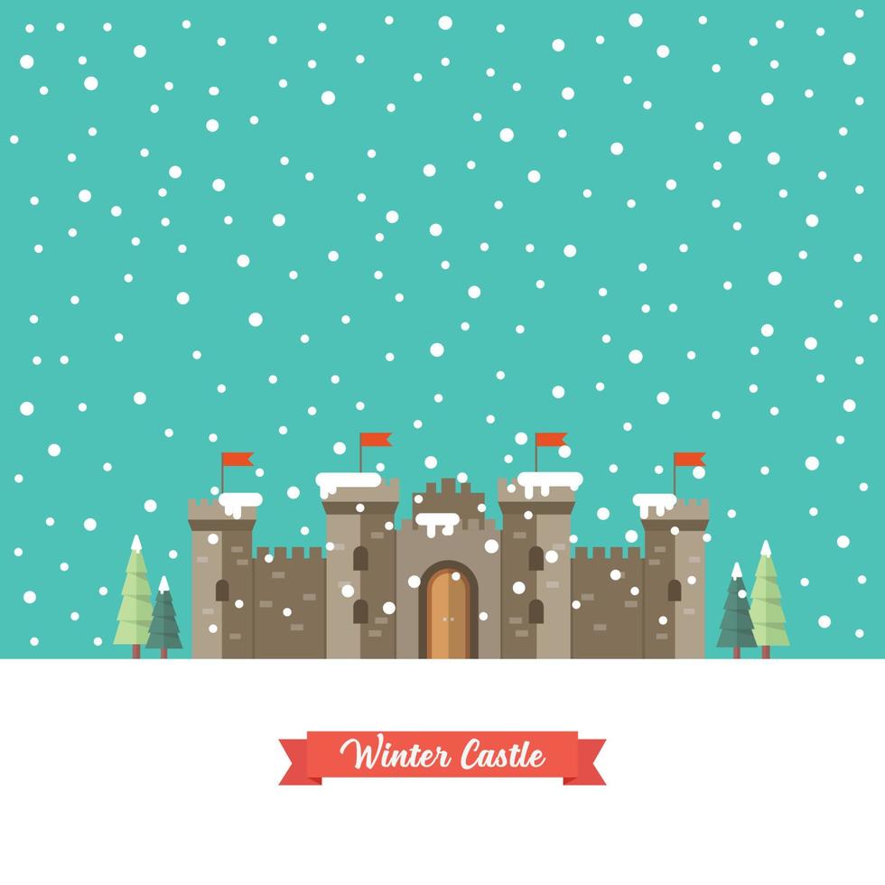 castillo en diseño de estilo plano vector