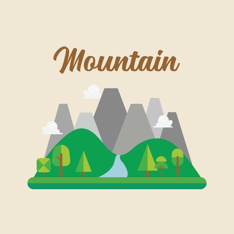 bosque y paisaje de montaña vector