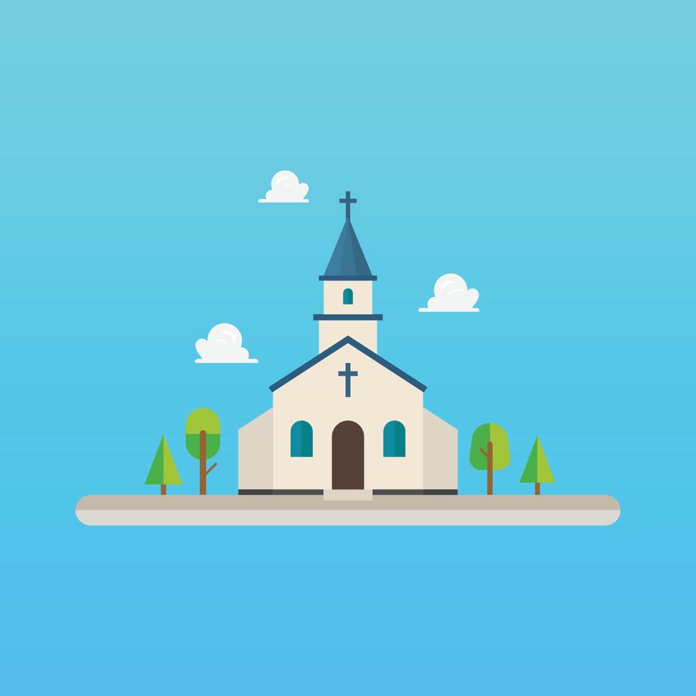 iglesia en diseño de estilo plano vector