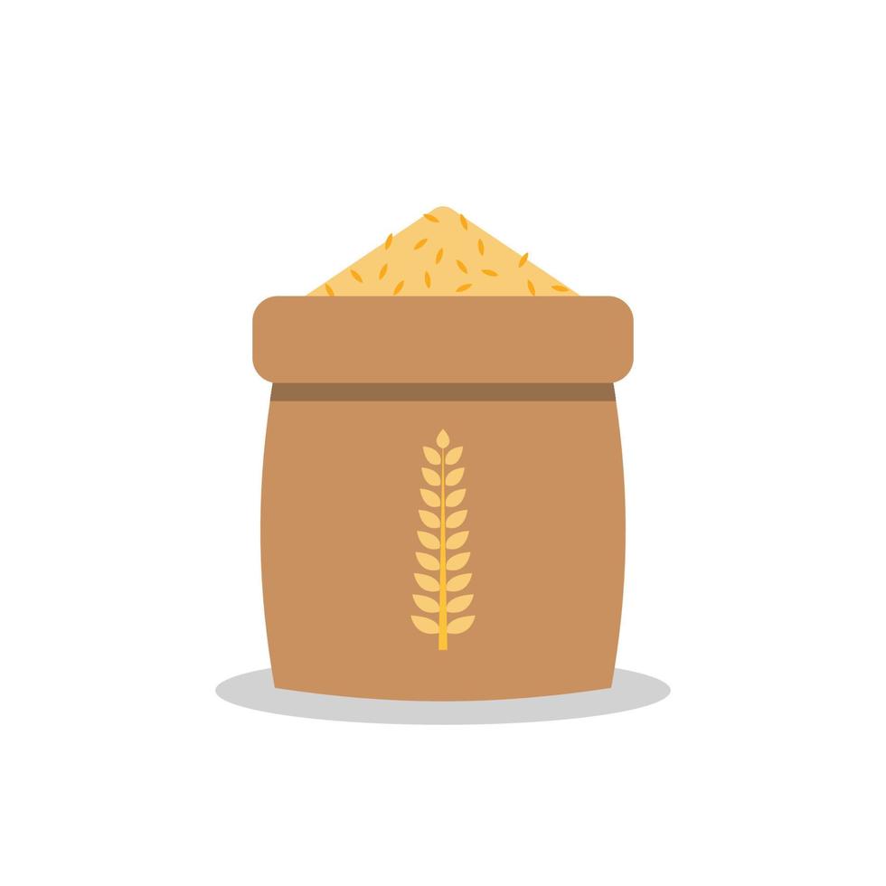 icono de saco de arroz en estilo plano vector
