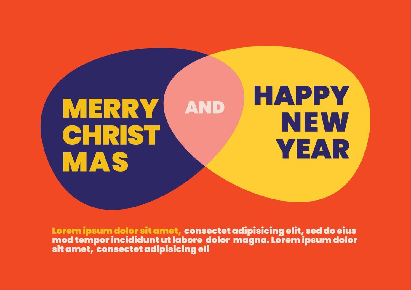 Merry Christmas and Happy new year in free form template poster vector