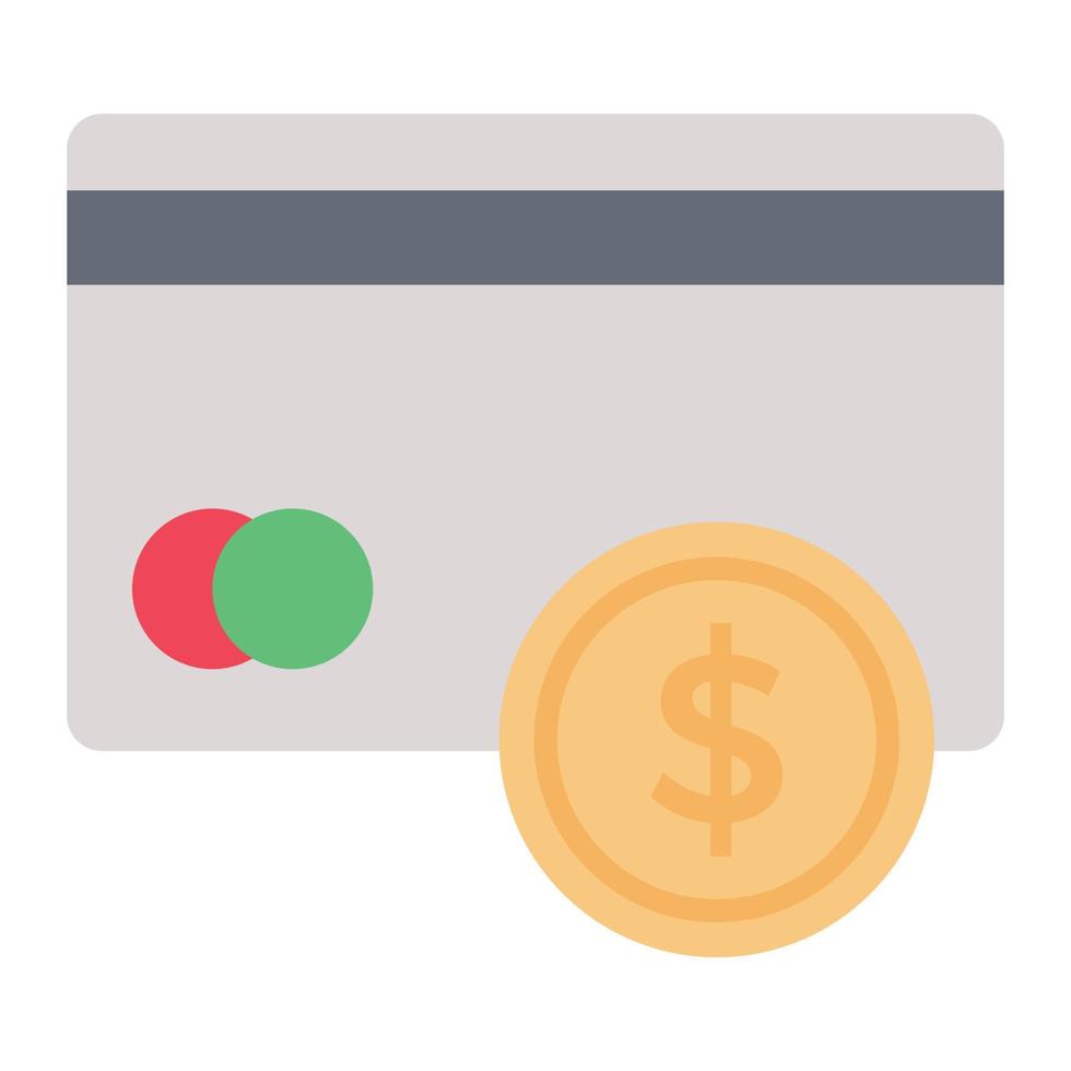 pagar la ilustración de vector de tarjeta de crédito en un fondo. símbolos de calidad premium. iconos vectoriales para concepto y diseño gráfico.