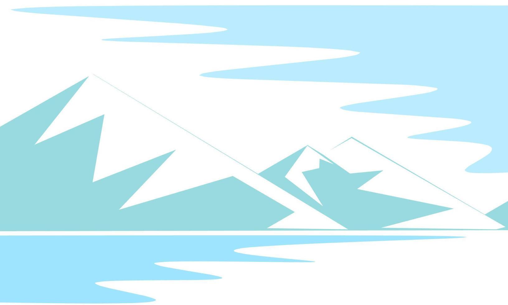 Winter illustration design, Mountain scenery when winter comes vector