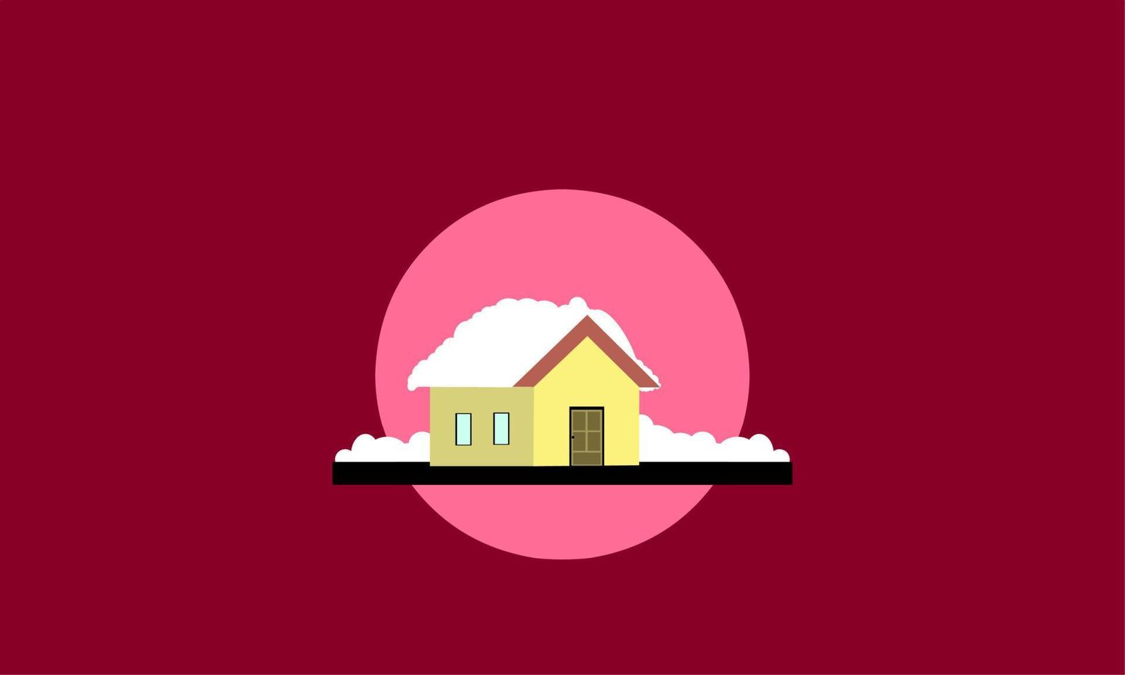 Winter illustration design, simple landscape illustration with elegance concept vector