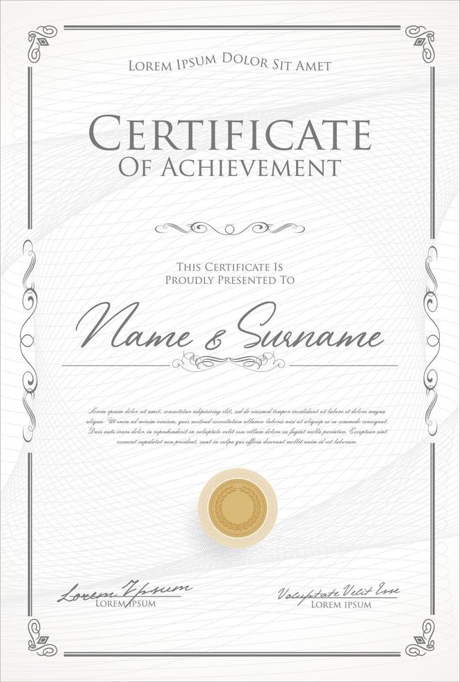 Certificate or diploma retro design template vector illustration