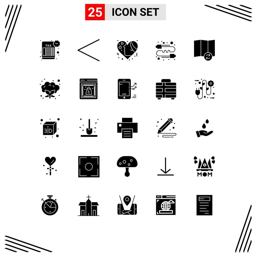 paquete de iconos vectoriales de stock de 25 signos y símbolos de línea para elementos de diseño vectorial editables de zumbido directo de emoción de mapa vector