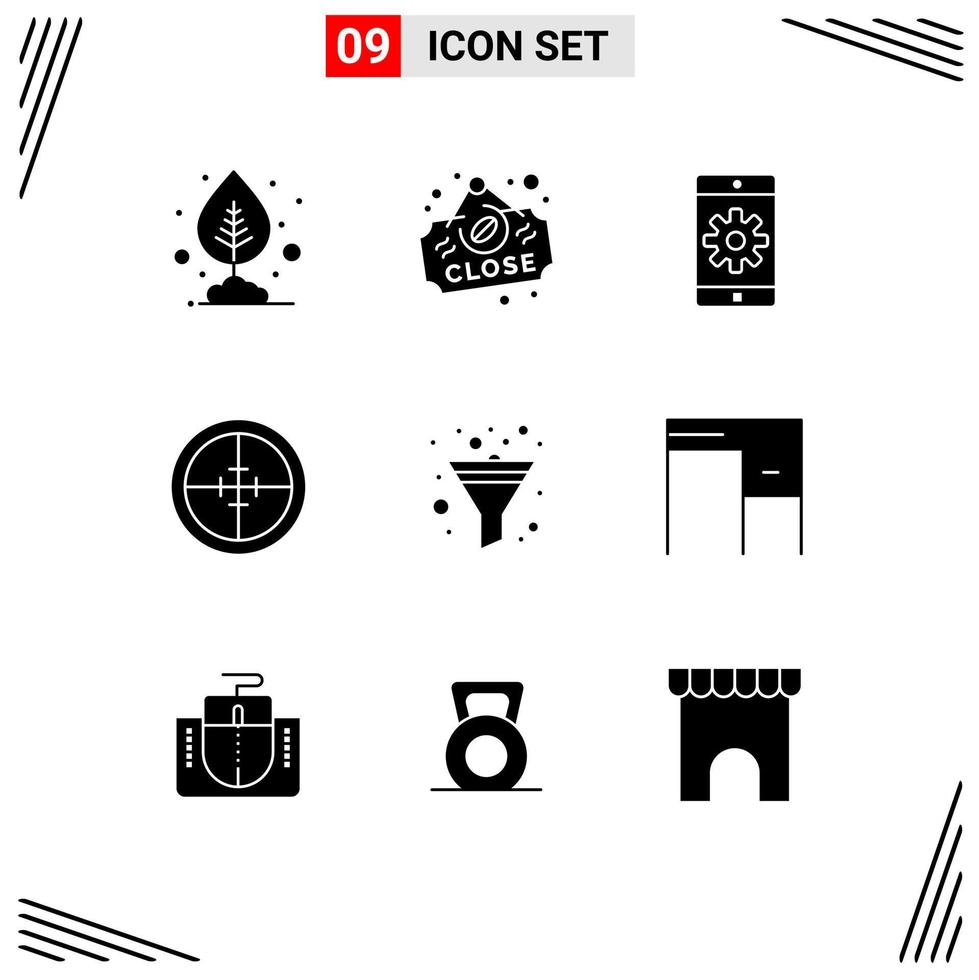 Stock Vector Icon Pack of 9 Line Signs and Symbols for filter soldier application military army Editable Vector Design Elements