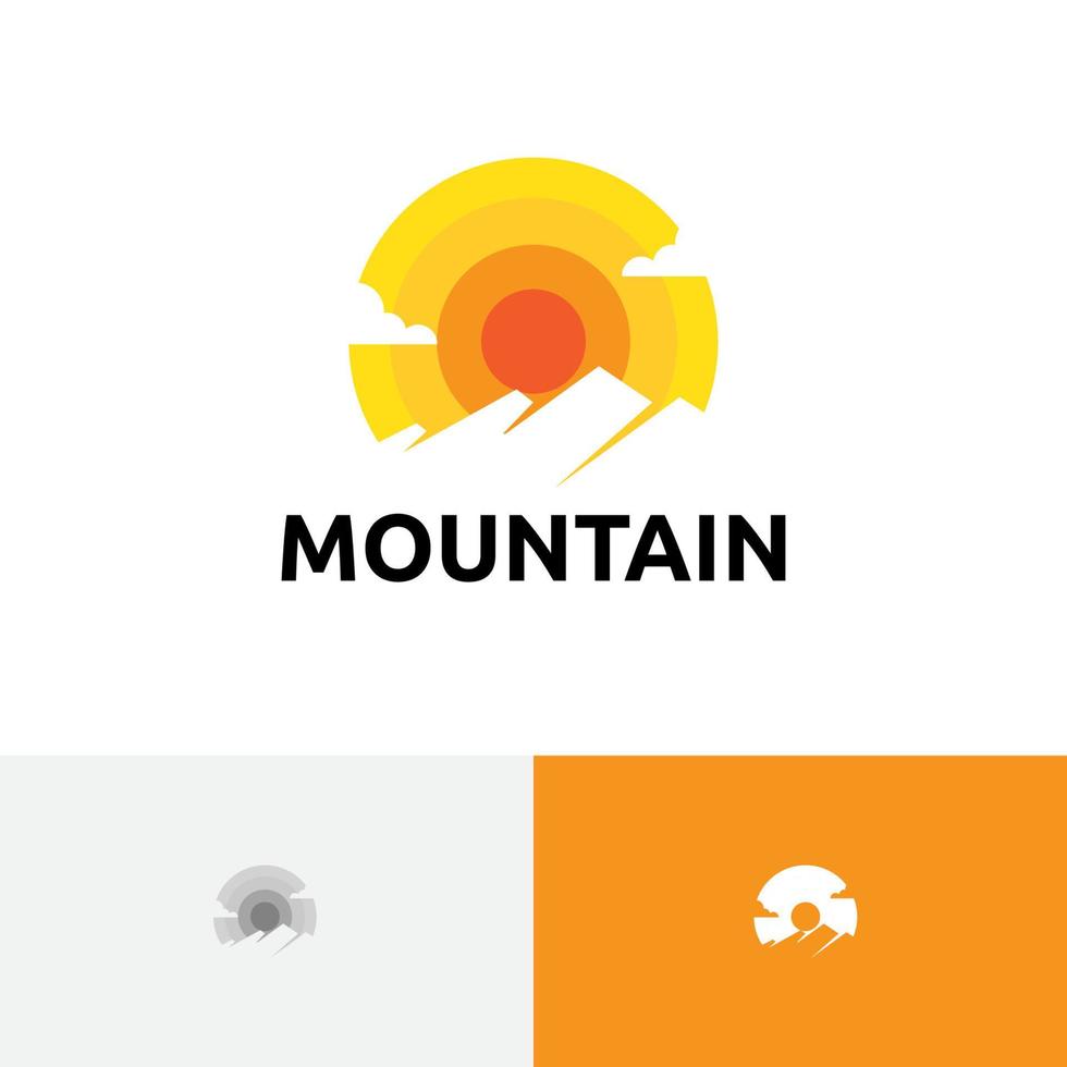 Mountain Sun Rise Bright Morning Sunrise Logo vector