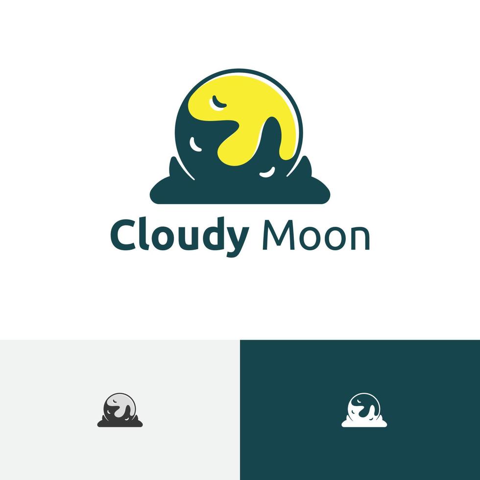 Cloud Cloudy Moon Night Sky Space Logo vector