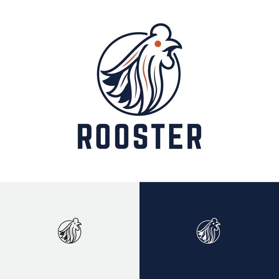 Chicken Rooster Head Poultry Animal Farm Logo vector