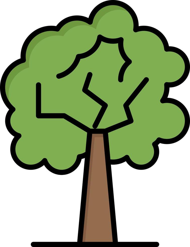 plantilla de banner de icono de vector de icono de color plano de crecimiento de planta de árbol