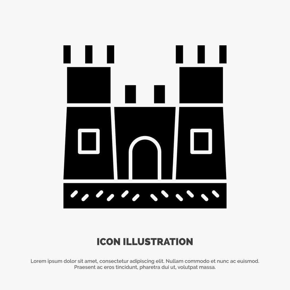 Beach Castle Sand Castle solid Glyph Icon vector