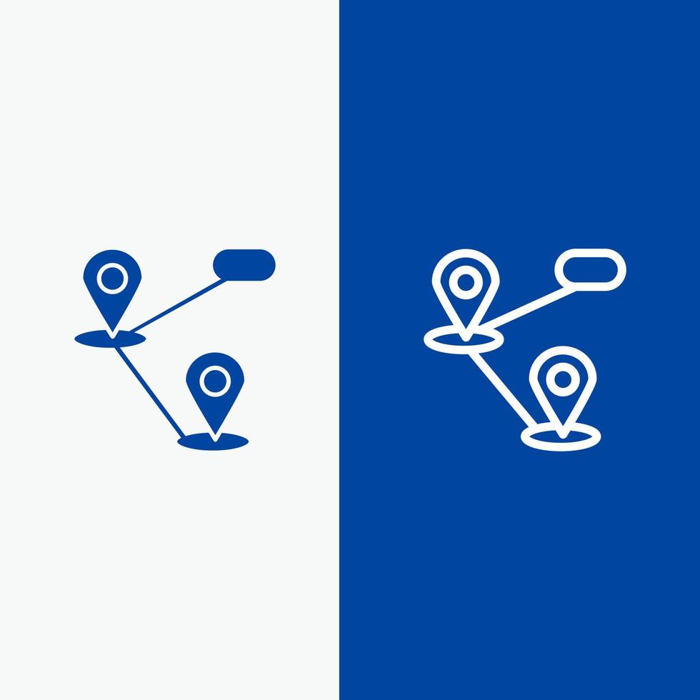 Gps Location Map Line and Glyph Solid icon Blue banner Line and Glyph Solid icon Blue banner vector