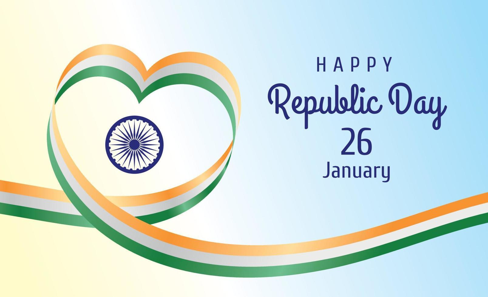 Indian flag in the form of a heart vector