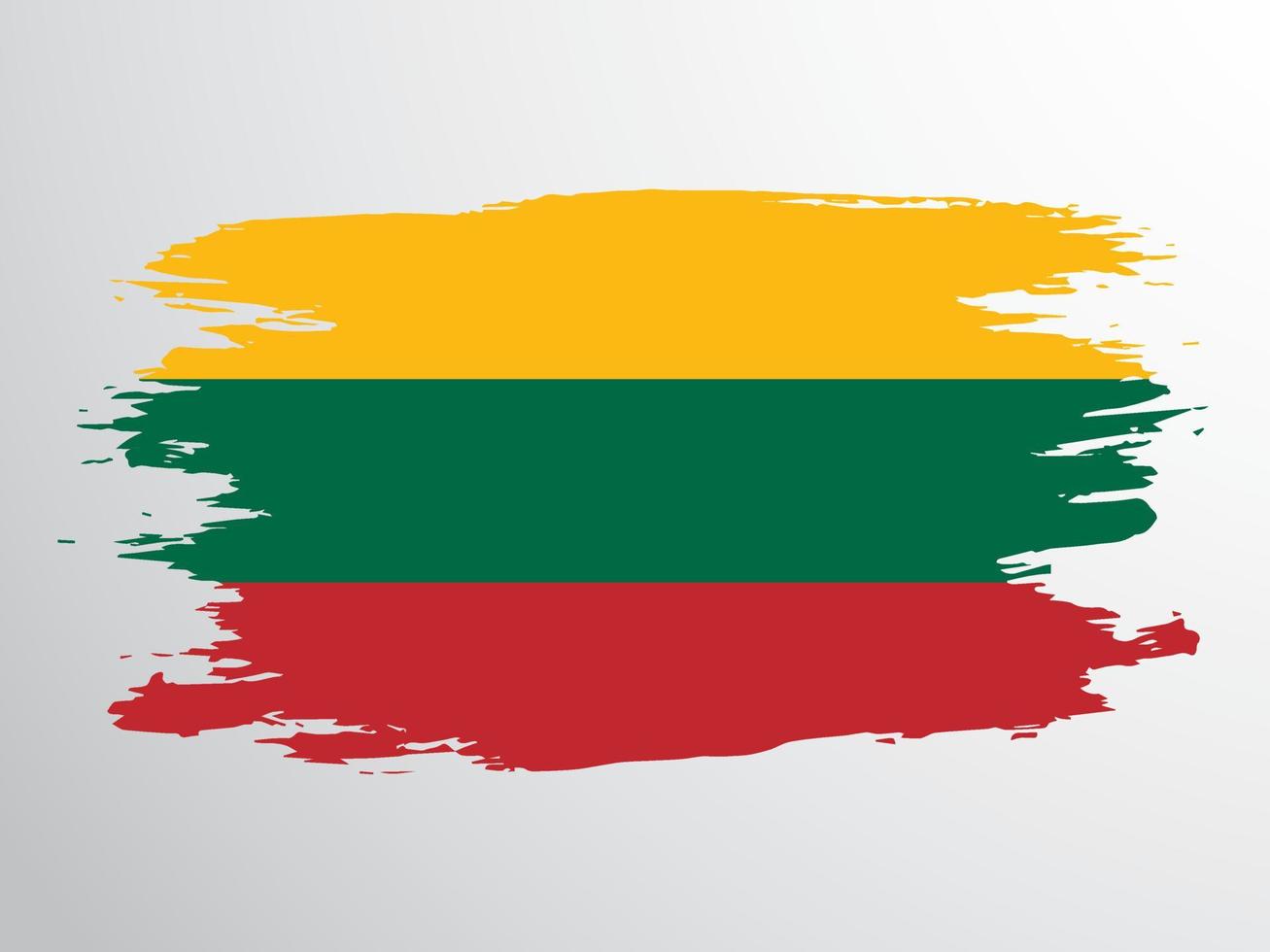 Lithuanian flag painted with a brush. vector