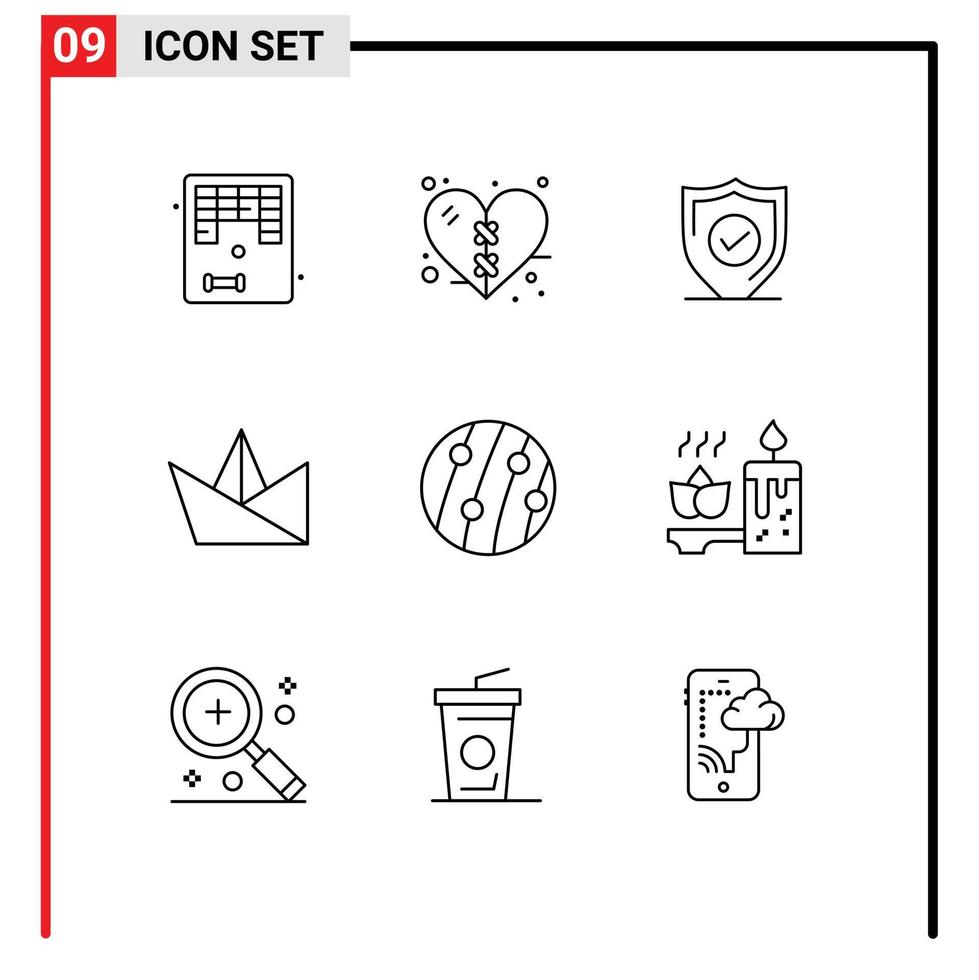 Pack of 9 Modern Outlines Signs and Symbols for Web Print Media such as scalp dandruff dandruff confirm paper hobby Editable Vector Design Elements