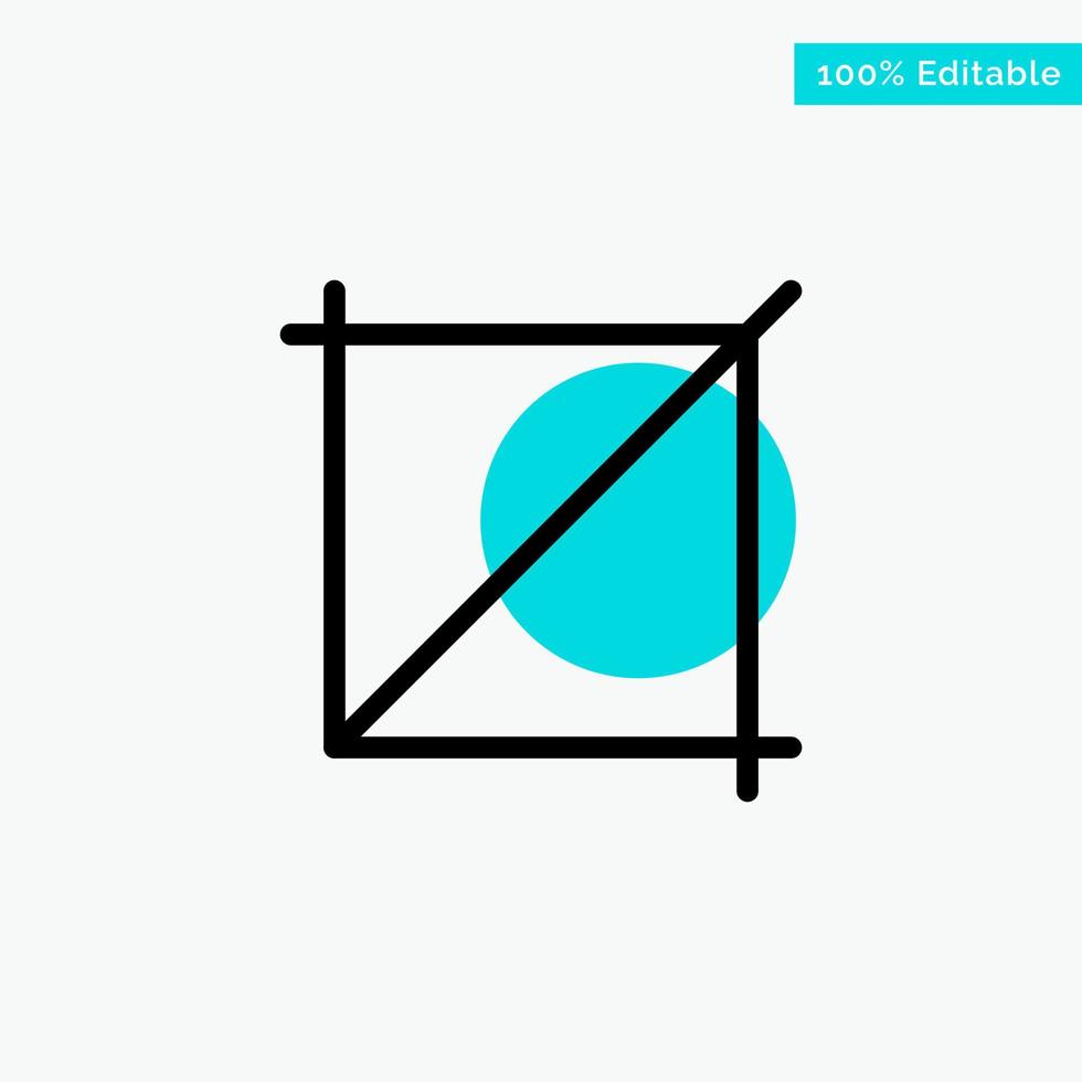 Crop Design Tool turquoise highlight circle point Vector icon