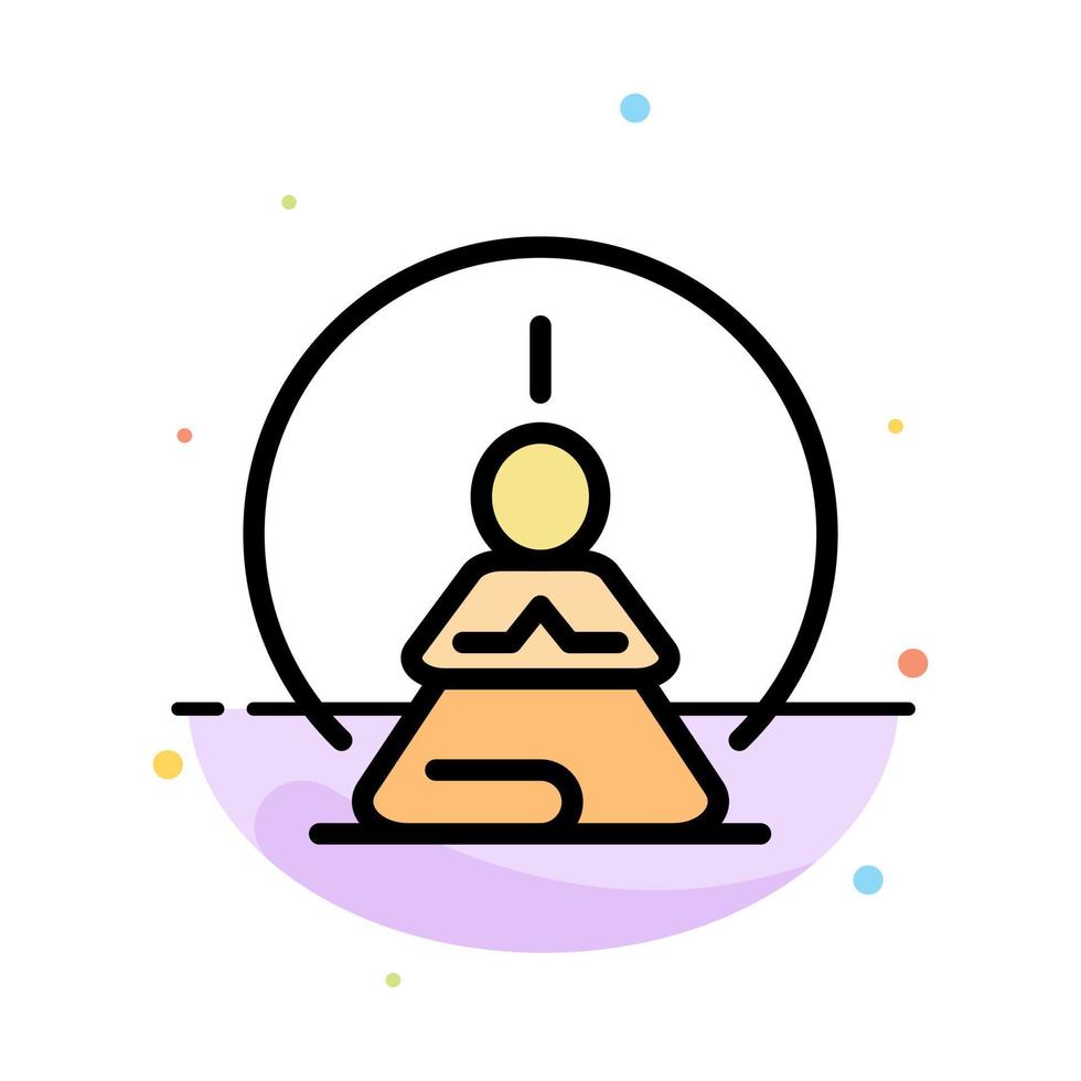 Mental Concentration Concentration Meditation Mental Mind Abstract Flat Color Icon Template vector