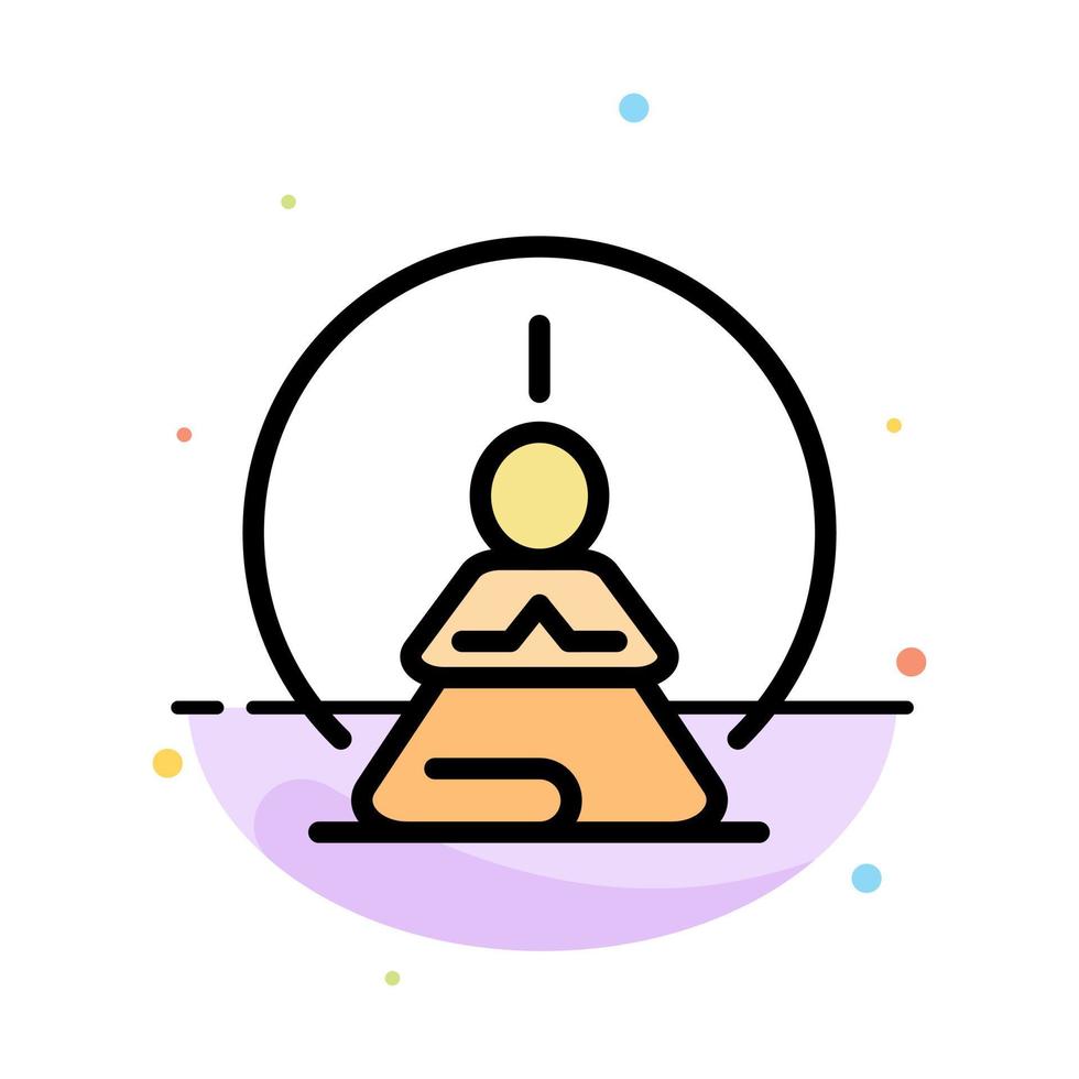 Mental Concentration Concentration Meditation Mental Mind Abstract Flat Color Icon Template vector