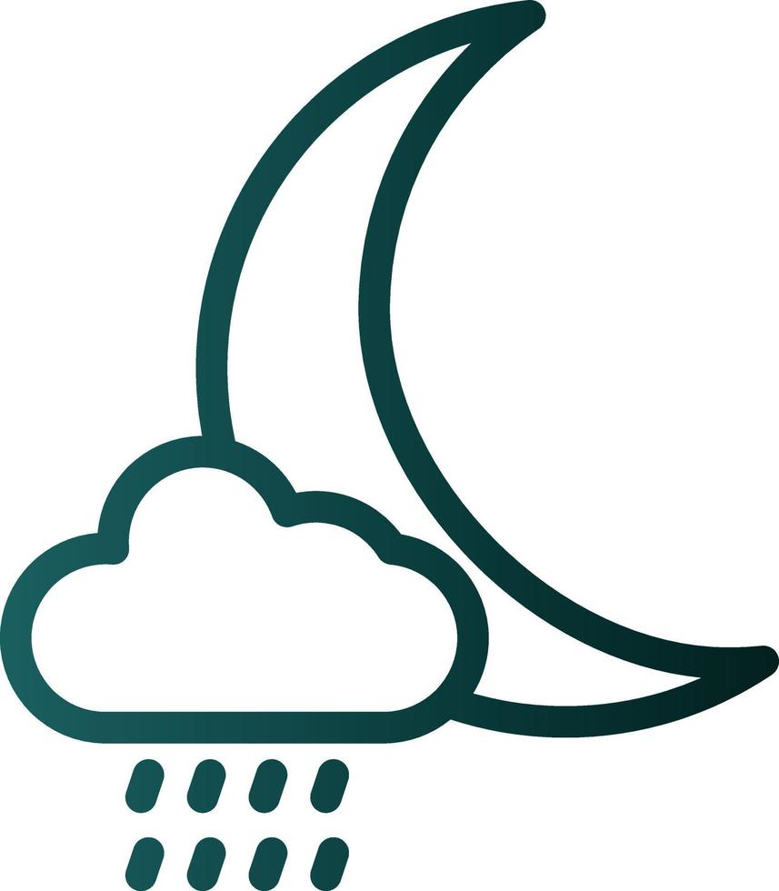 Cloud Moon Rain Vector Icon Design