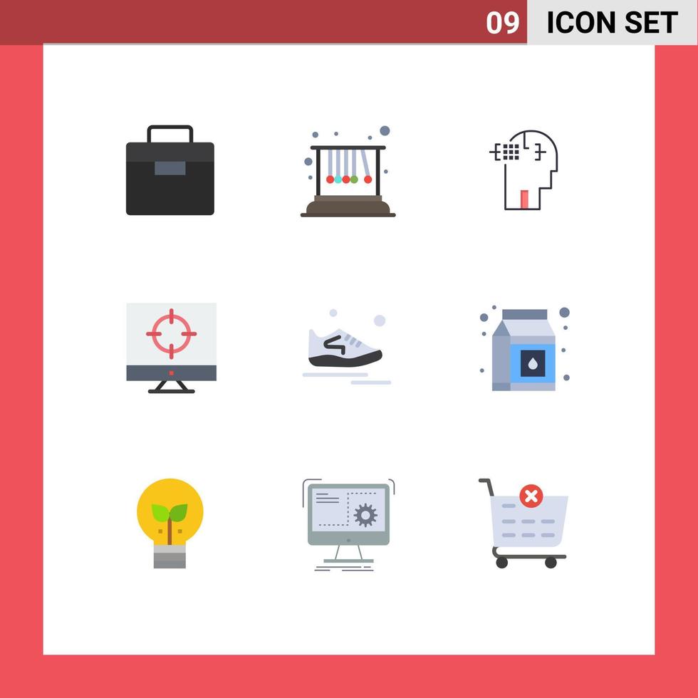 9 Creative Icons Modern Signs and Symbols of sport targeting artifical target business Editable Vector Design Elements