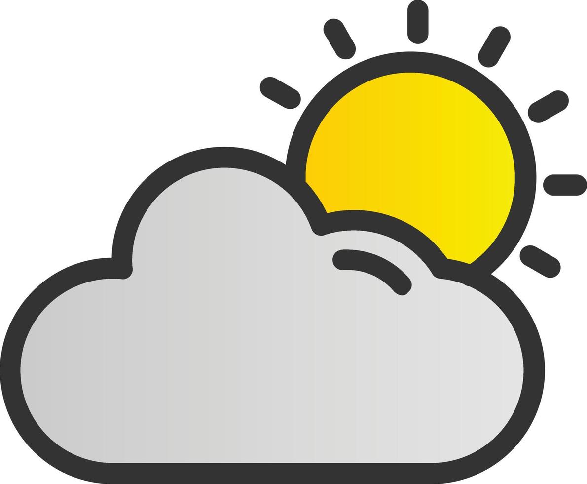 Cloud Sun Vector Icon Design
