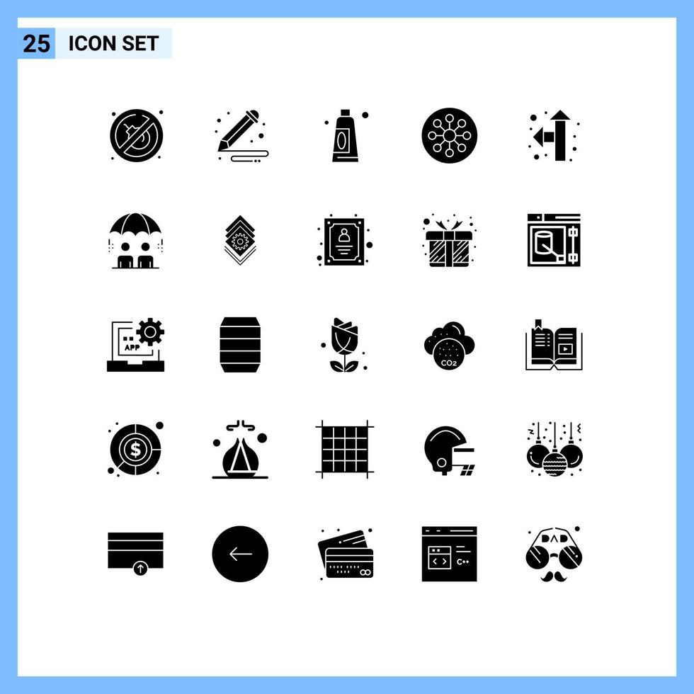 25 Creative Icons Modern Signs and Symbols of up left direction cleaning laboratory cell Editable Vector Design Elements
