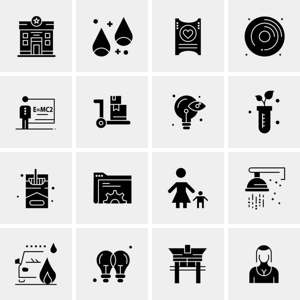 16 iconos de negocios universales vector ilustración de icono creativo para usar en proyectos relacionados con la web y dispositivos móviles