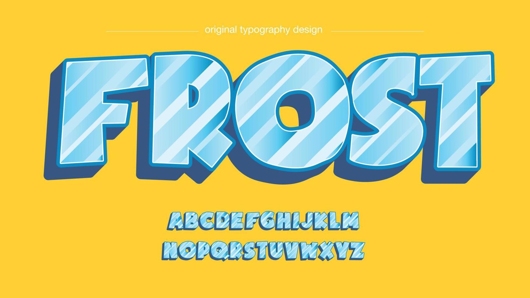 tipografía de dibujos animados de hielo vector