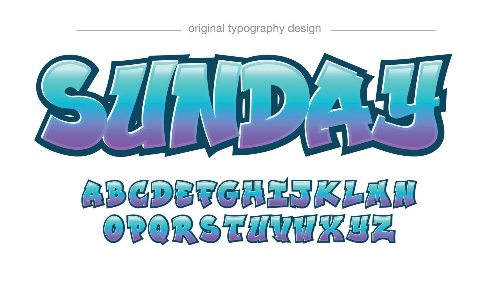 blue and purple graffiti text effect vector