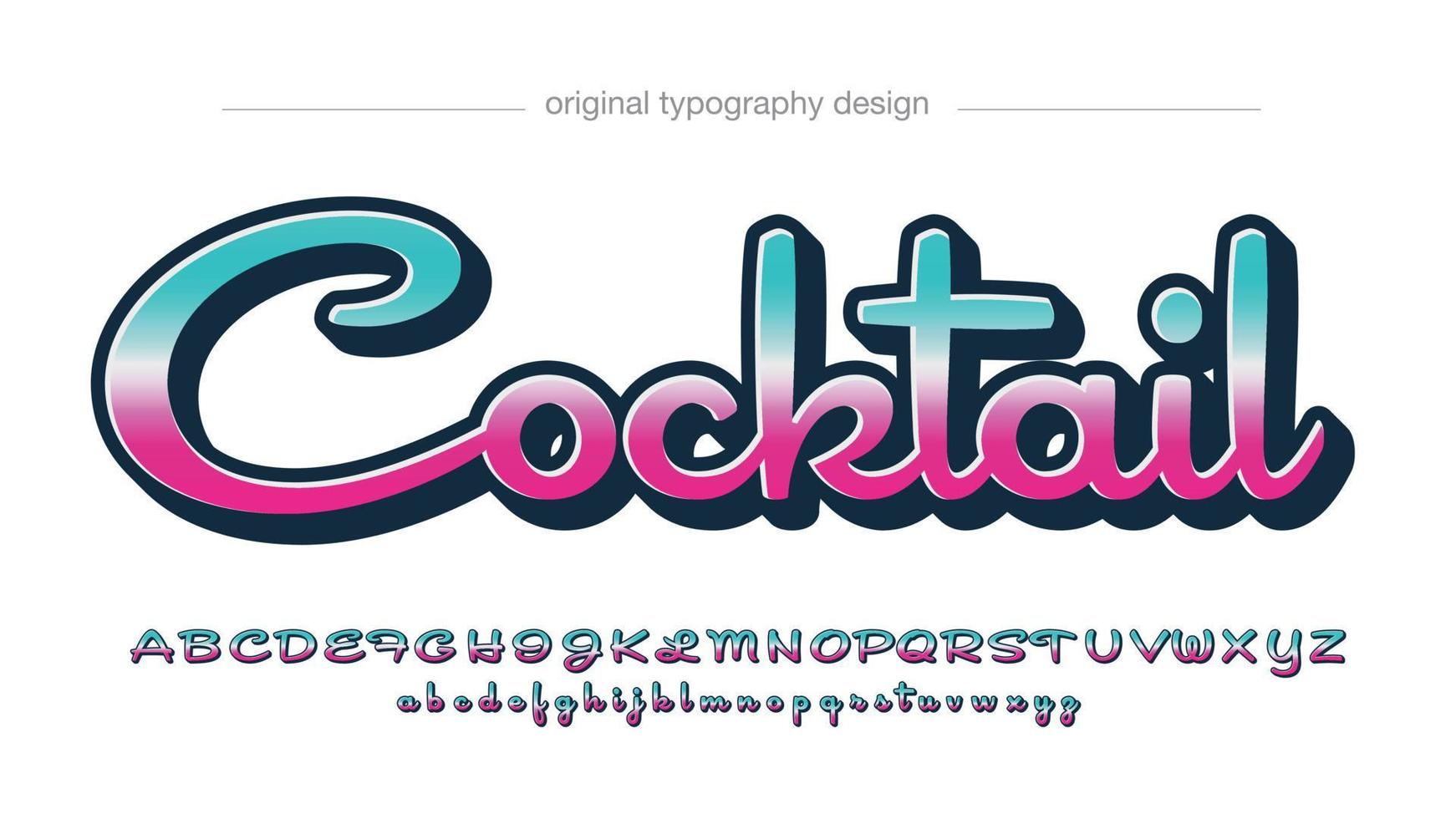 green and pink cursive text vector