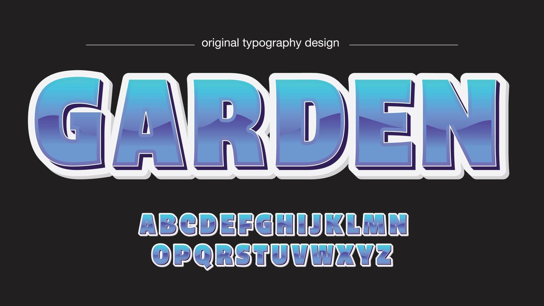 efecto de texto azul brillante vector