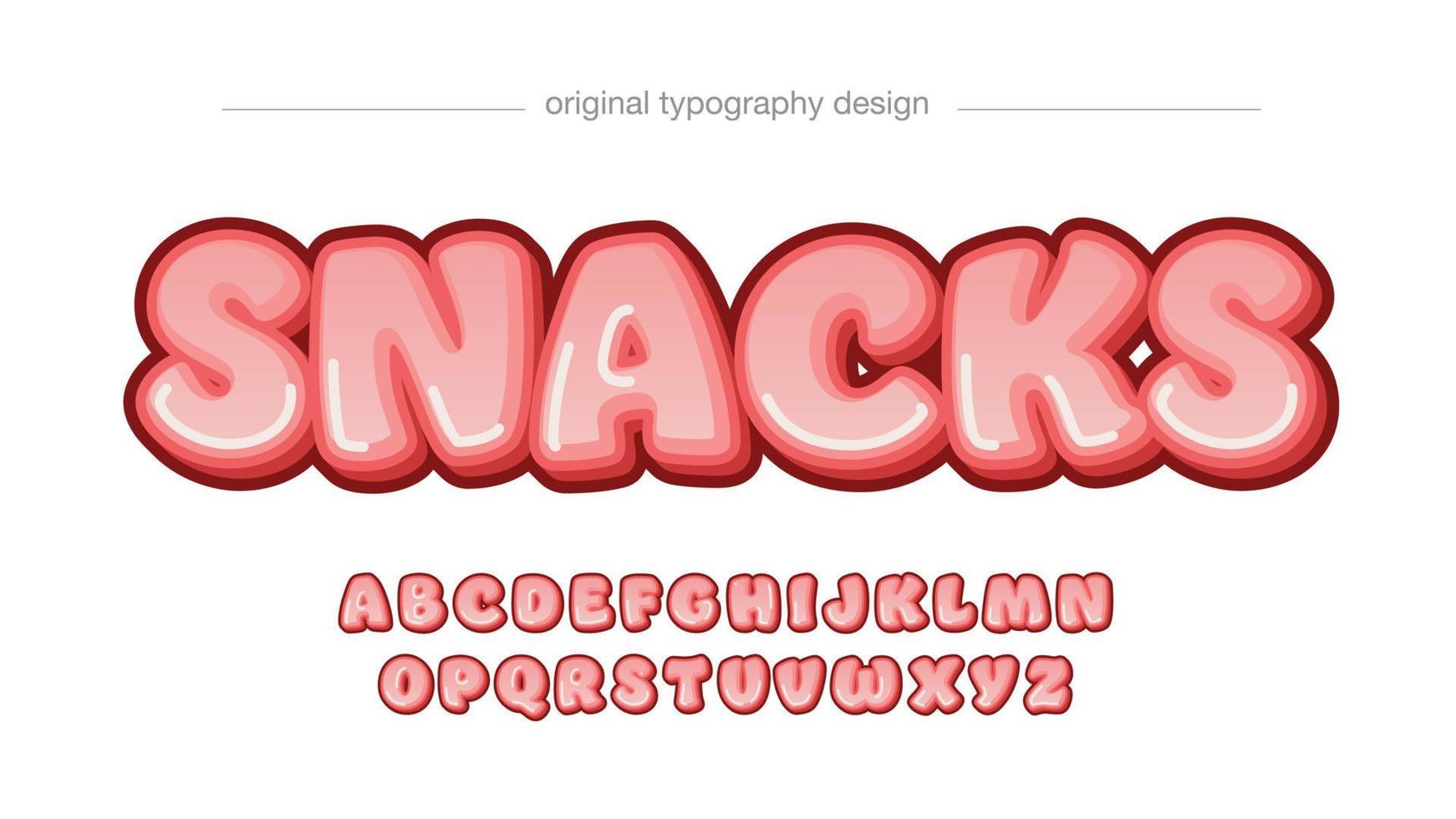 pink cartoon text effect vector