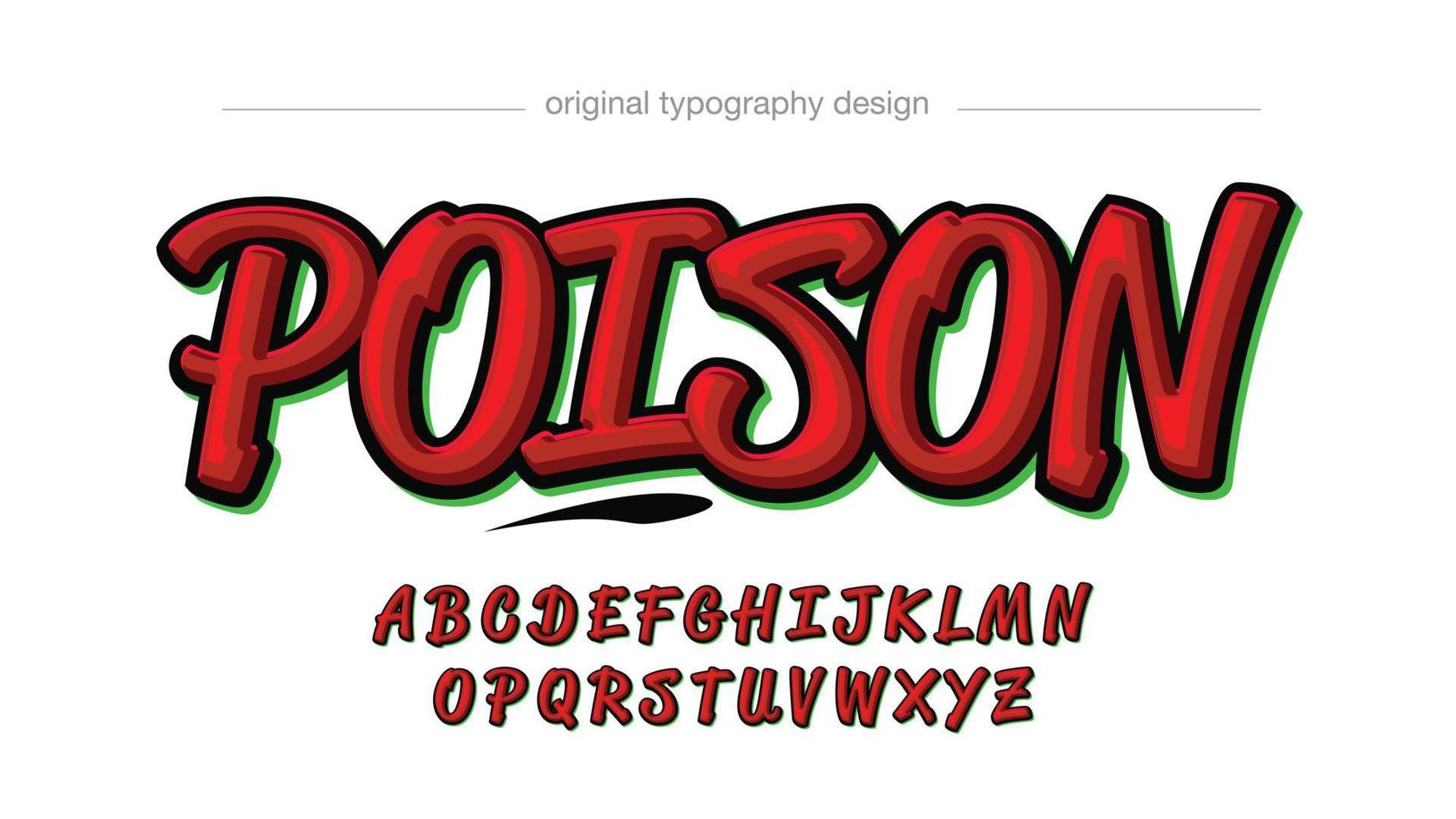 red brush graffiti text effect vector