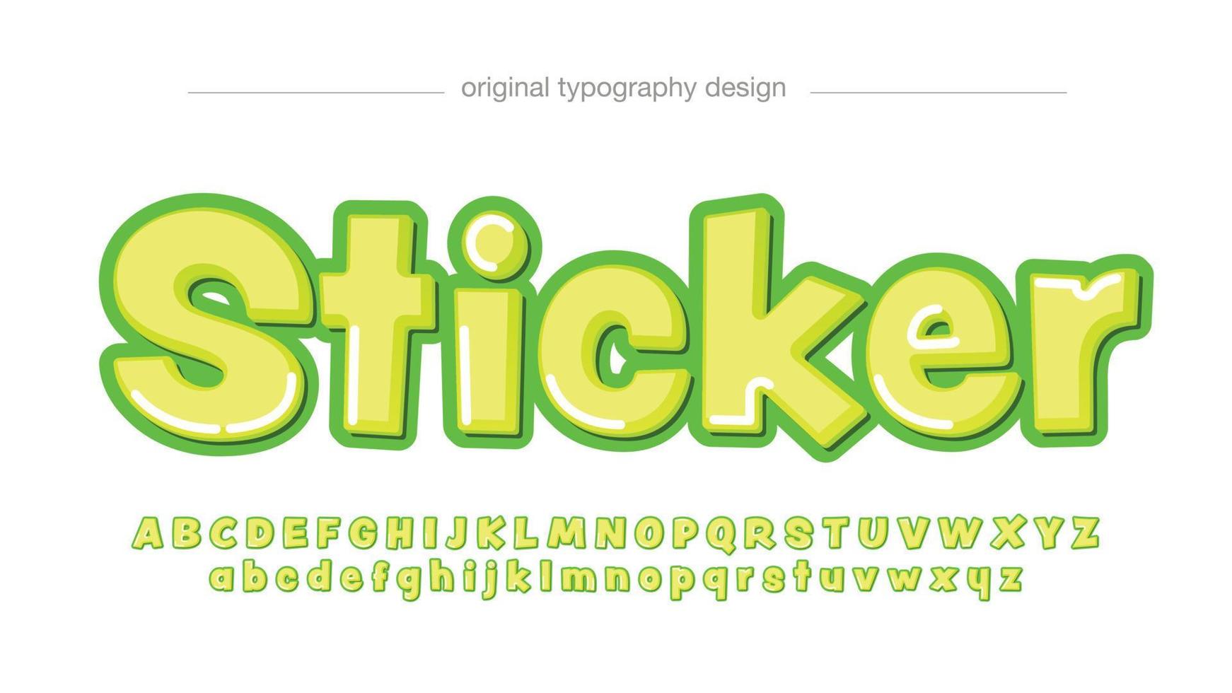 lime green cartoon text vector