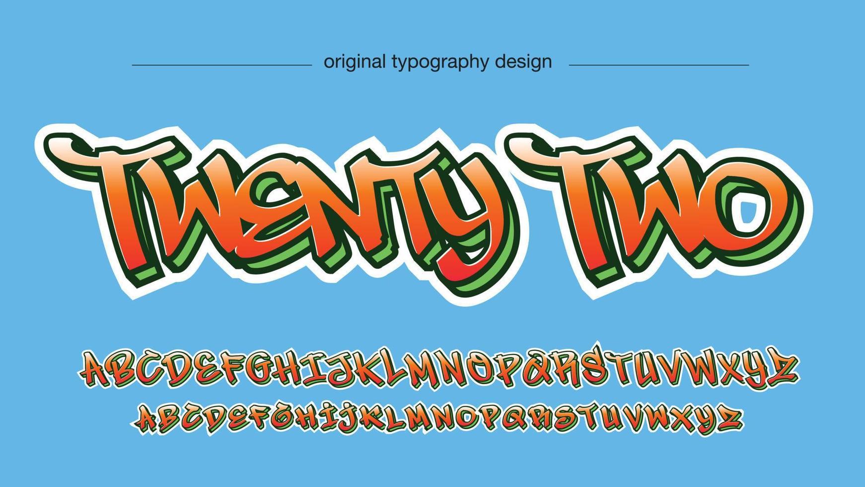 orange and green graffiti text vector