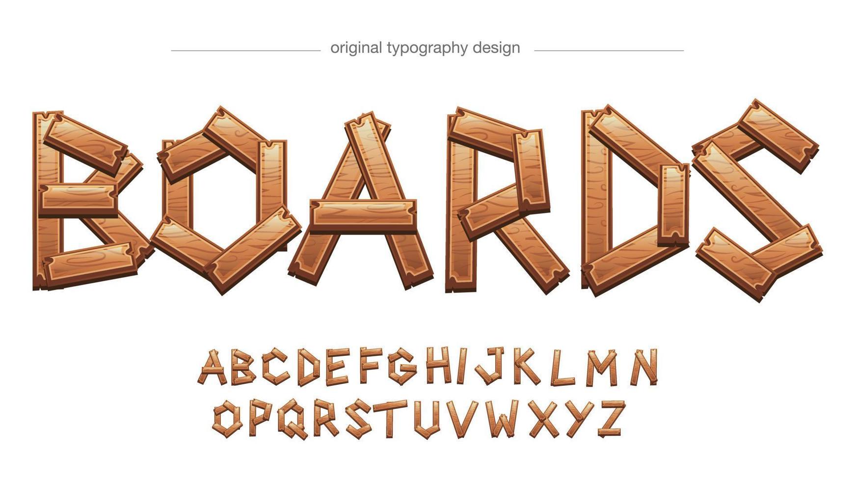 tableros de madera letras aisladas vector