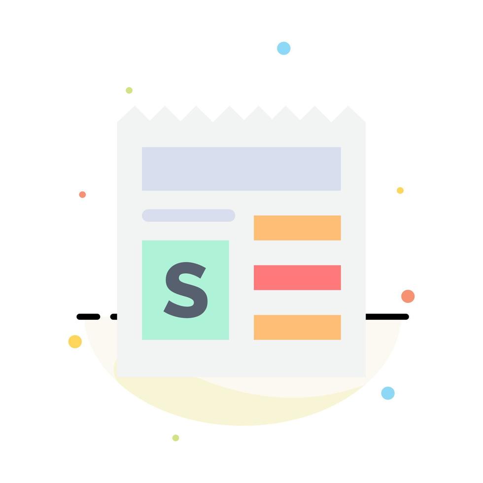 Basic Money Document Bank Abstract Flat Color Icon Template vector