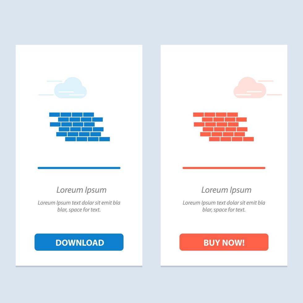 Firewall Security Wall Brick Bricks  Blue and Red Download and Buy Now web Widget Card Template vector