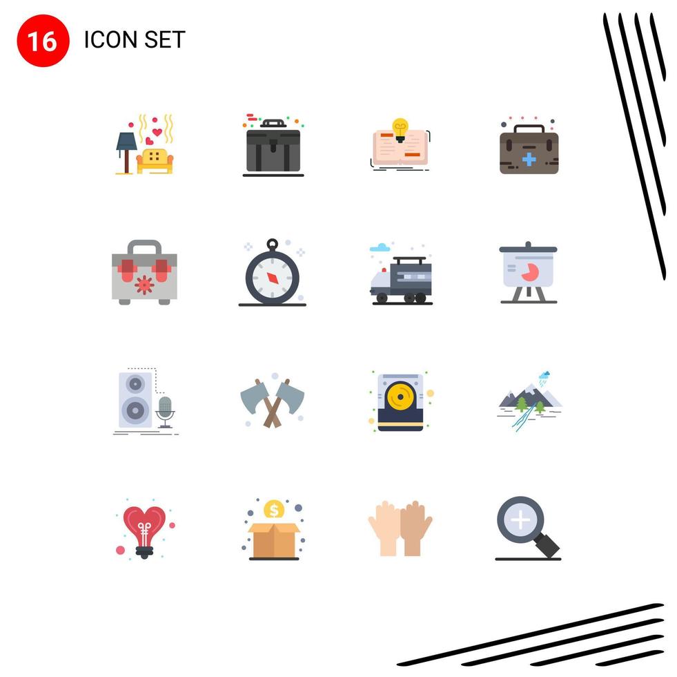Group of 16 Modern Flat Colors Set for care first case case story Editable Pack of Creative Vector Design Elements