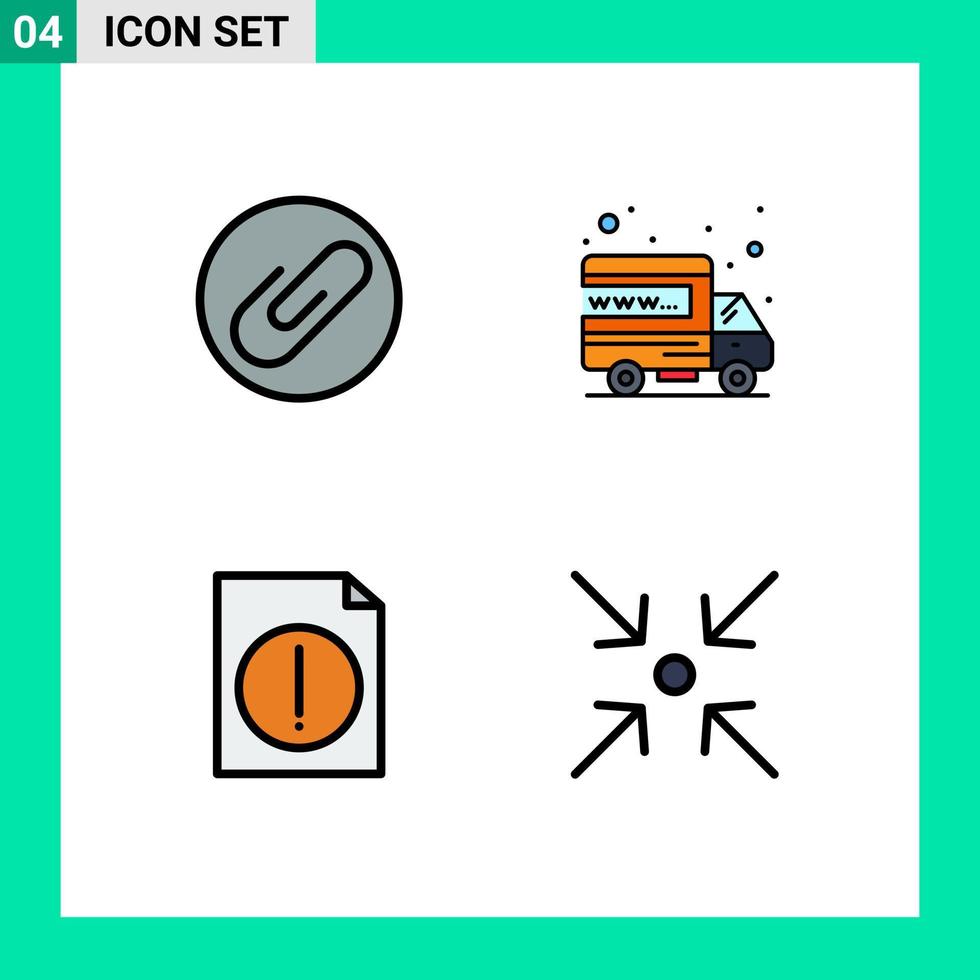 4 Universal Filledline Flat Colors Set for Web and Mobile Applications attach file hosting domain collapse Editable Vector Design Elements